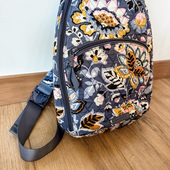 Vera Bradley Lighten Up Sling Backpack Charmont Meadow Gray - Picture 4 of 10